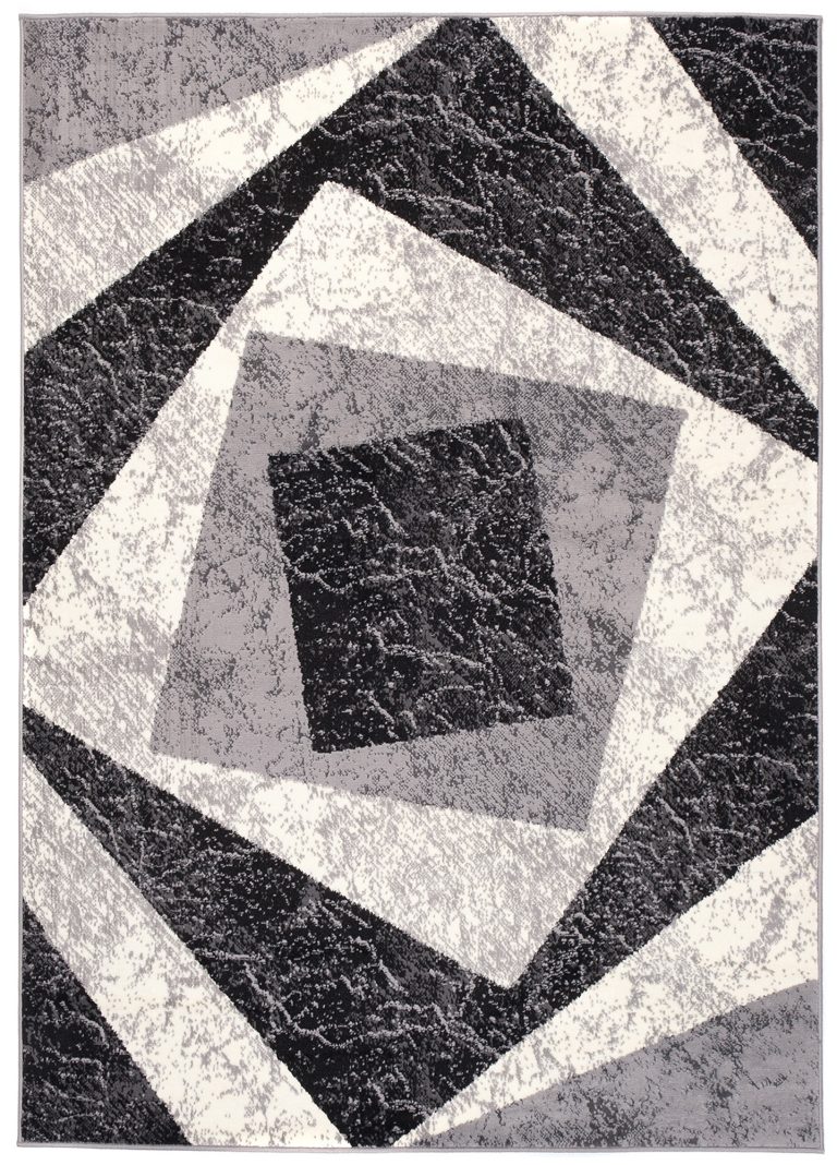 Area Rug Dream Geometric Grey Squares