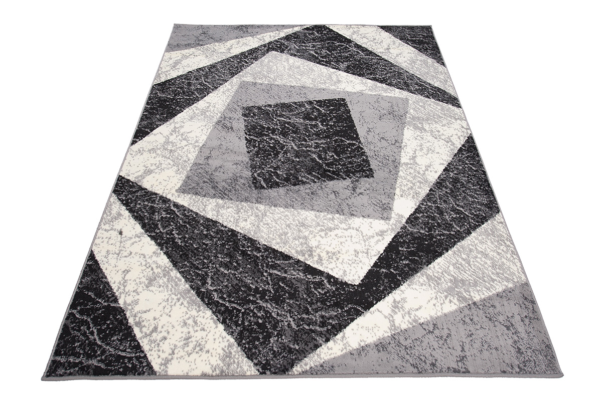 Area Rug Dream Geometric Grey Squares