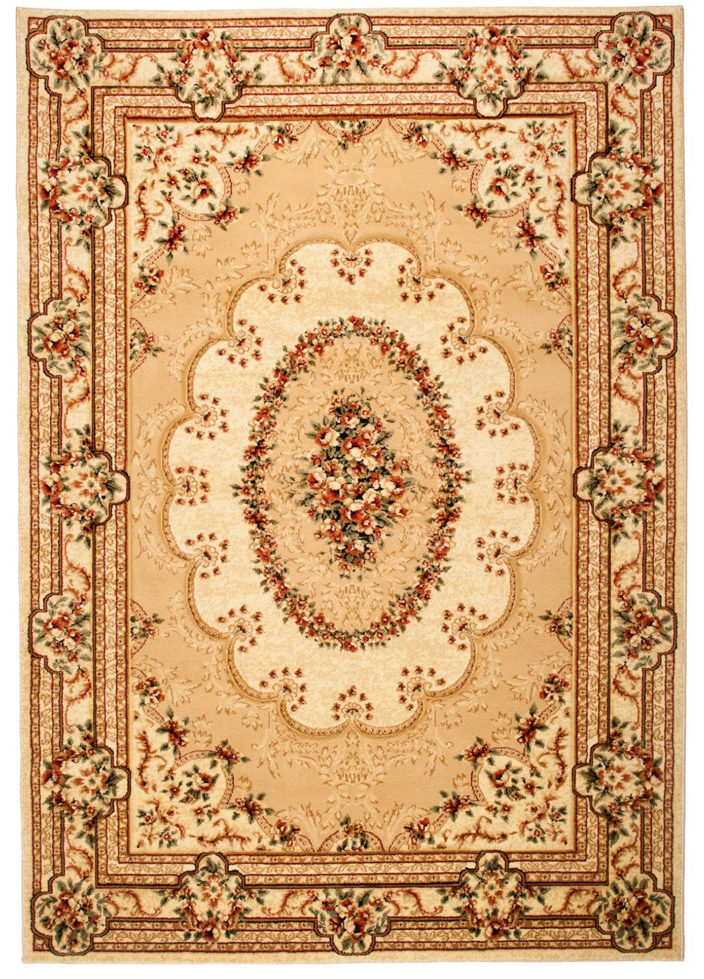 Area Rug Yesemek Short Pile Traditional Classic Decorative Cream