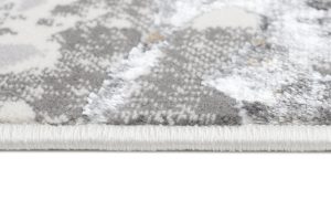 Area Rug Golden Grey Cream Abstract