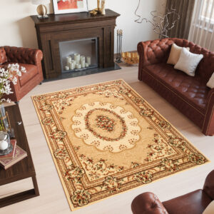 Area Rug Yesemek Short Pile Traditional Classic Decorative Cream