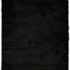 Area Rug Evra Shaggy Dark Plain Black