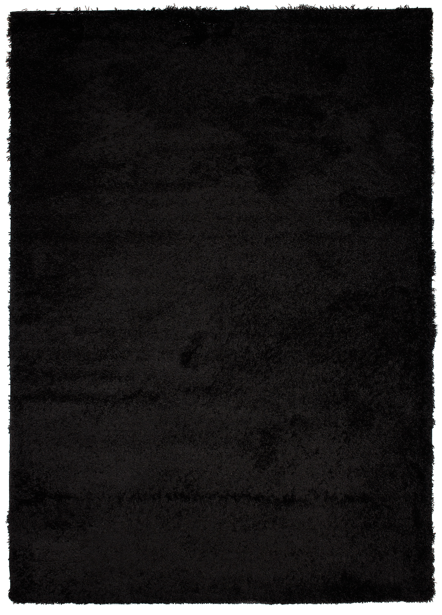 Area Rug Evra Shaggy Dark Plain Black