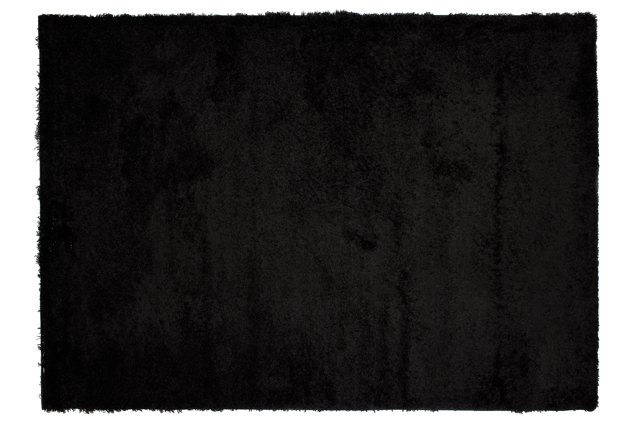 Area Rug Evra Shaggy Dark Plain Black