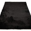 Area Rug Evra Shaggy Dark Plain Black