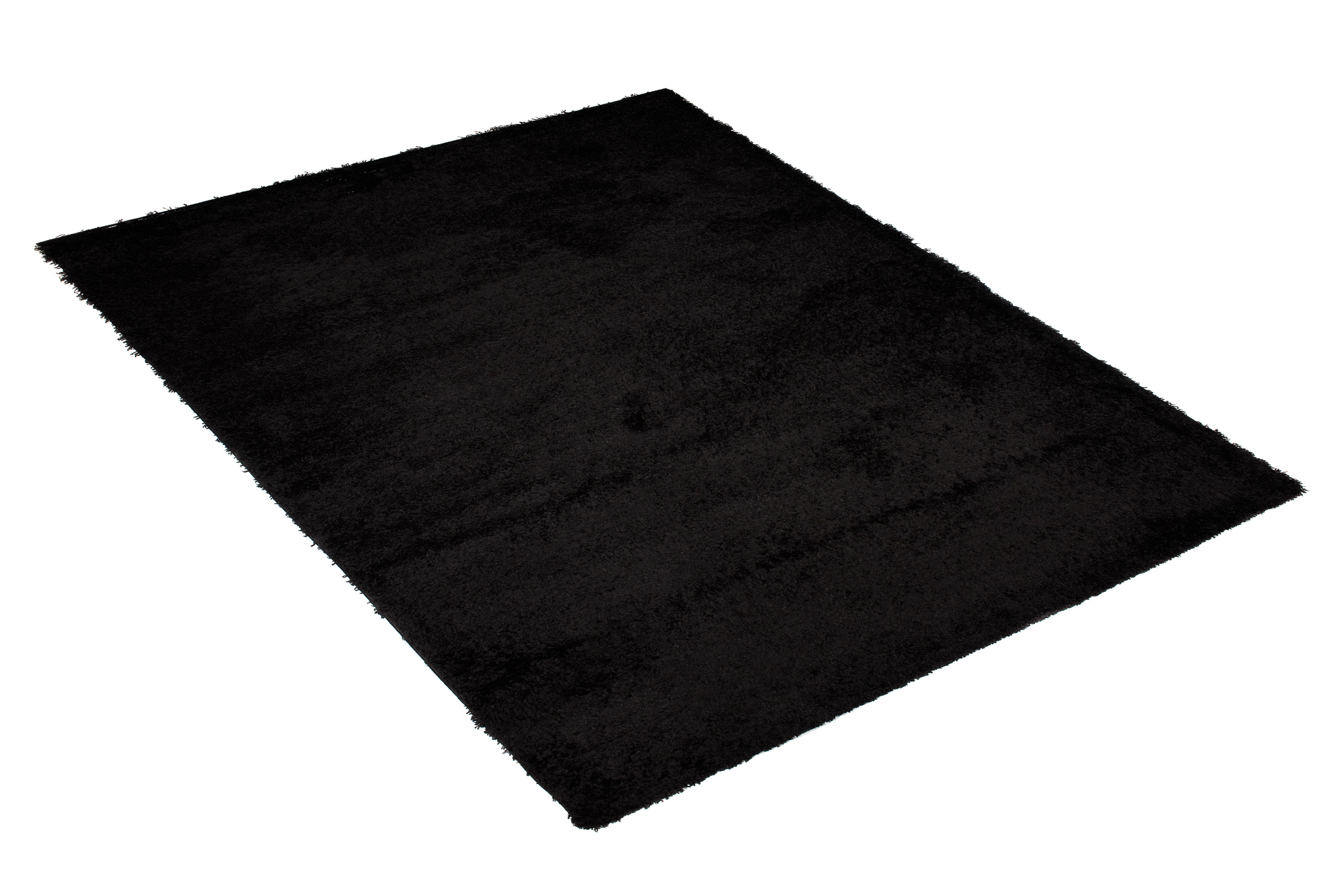 Area Rug Evra Shaggy Dark Plain Black