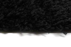 Area Rug Evra Shaggy Dark Plain Black