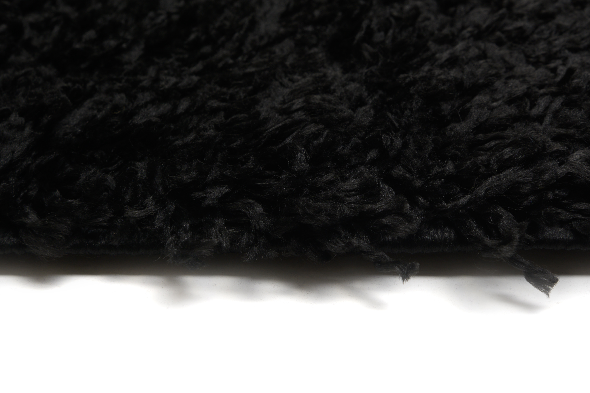 Area Rug Evra Shaggy Dark Plain Black