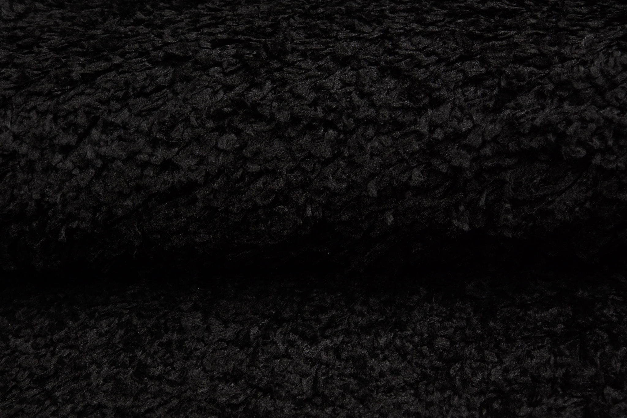 Area Rug Evra Shaggy Dark Plain Black