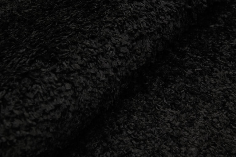 Area Rug Evra Shaggy Dark Plain Black