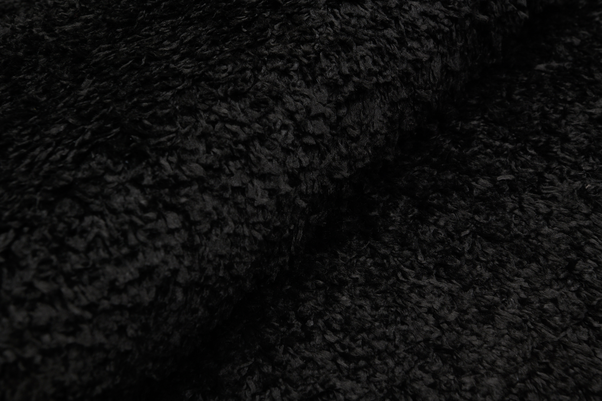 Area Rug Evra Shaggy Dark Plain Black