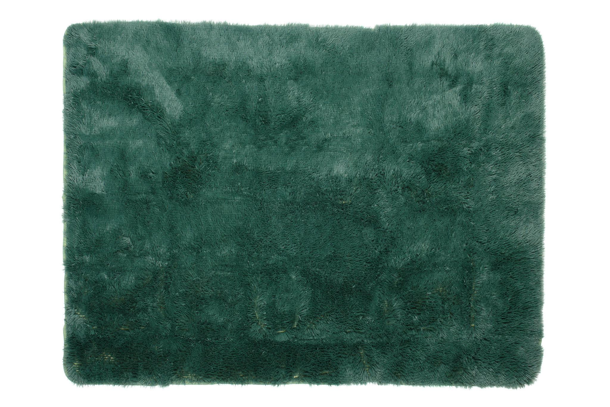 Area Rug Silk Anti-slip Shaggy Dark Green