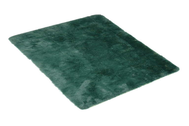 Area Rug Silk Anti-slip Shaggy Dark Green