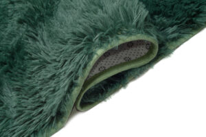 Area Rug Silk Anti-slip Shaggy Dark Green