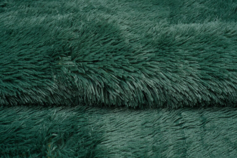 Area Rug Silk Anti-slip Shaggy Dark Green