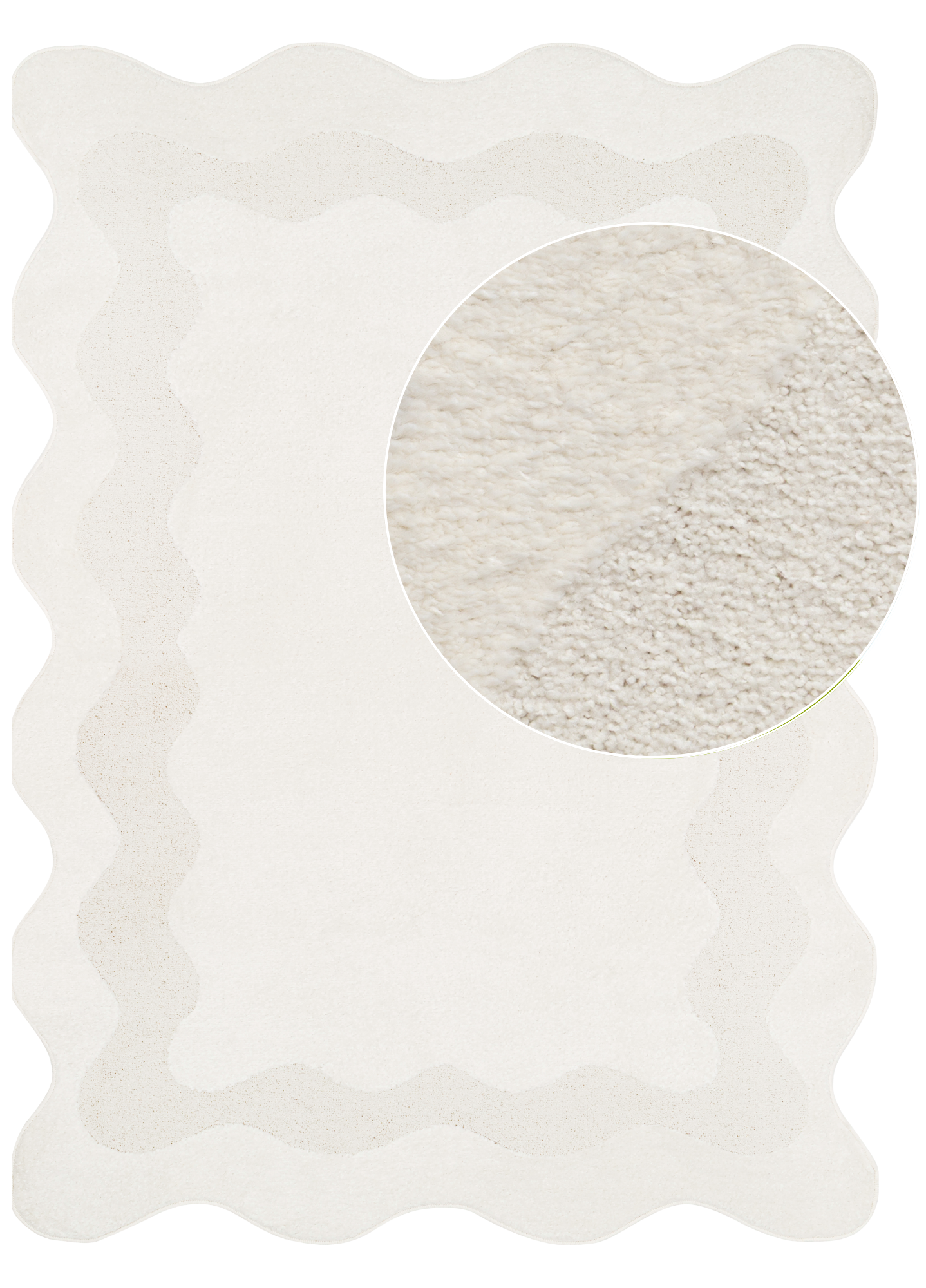 Area Rug Terra Cream Wave Irregular Shape