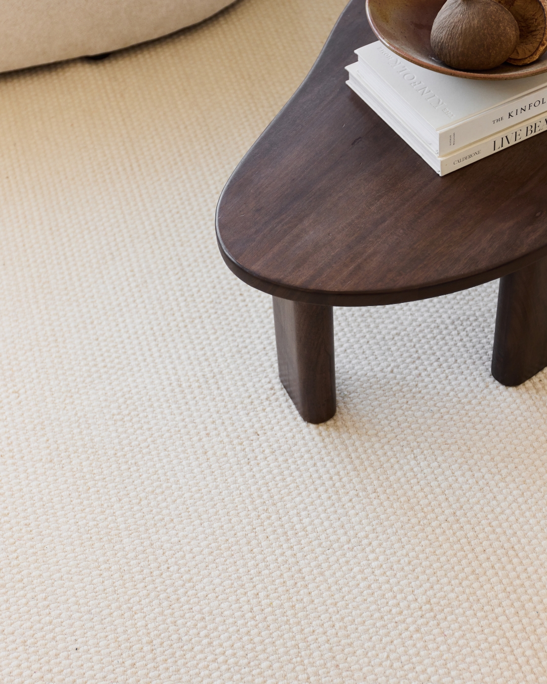 Wool Area Rug Loni White