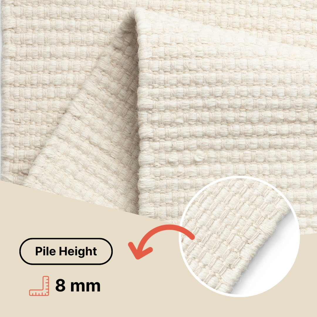 Wool Area Rug Loni Beige