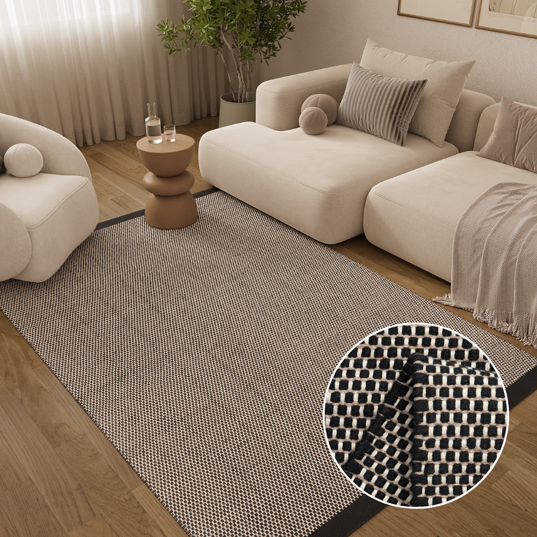 Wool Area Rug Loni Black