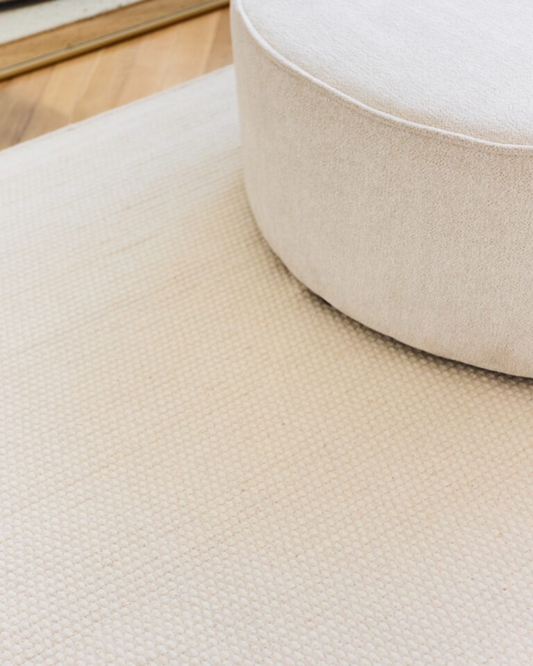 Wool Area Rug Loni White