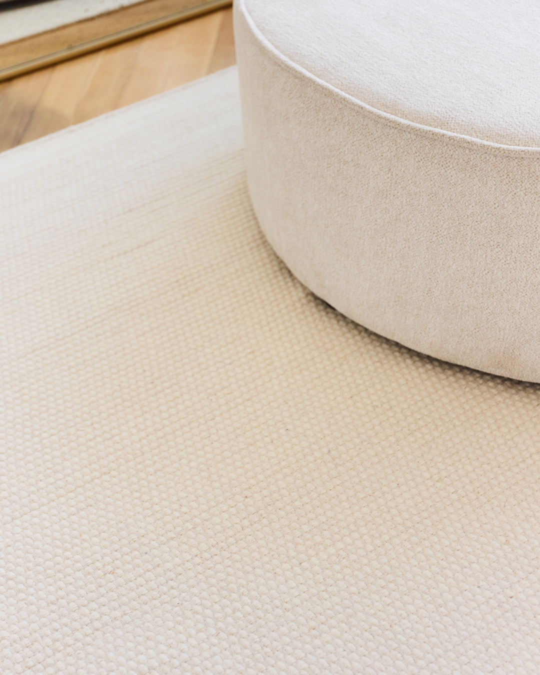 Wool Area Rug Loni White