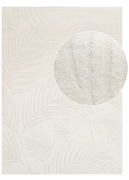 Area Rug Cream Palm Leaves