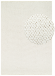 Wool Area Rug Loni White