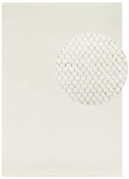 Wool Area Rug Loni White