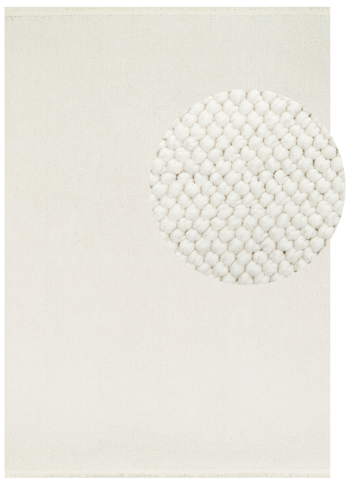 Wool Area Rug Loni White