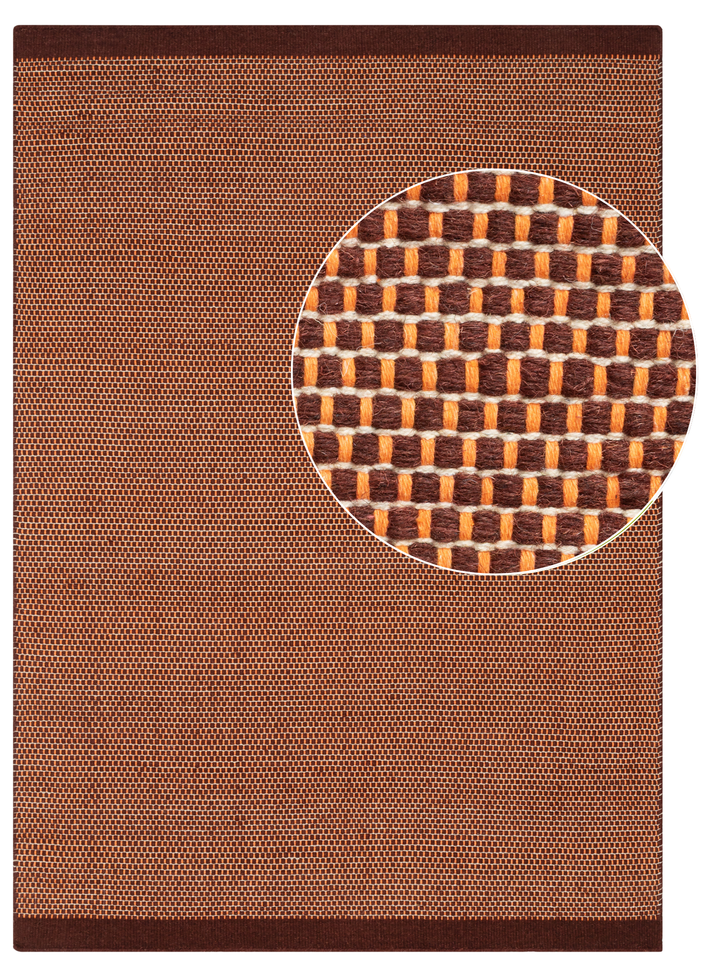 Wool Area Rug Loni Dark Brown