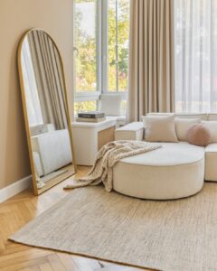 Wool Area Rug Loni Light Brown