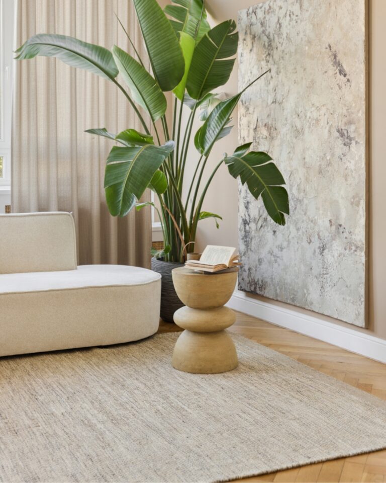 Wool Area Rug Loni Light Brown