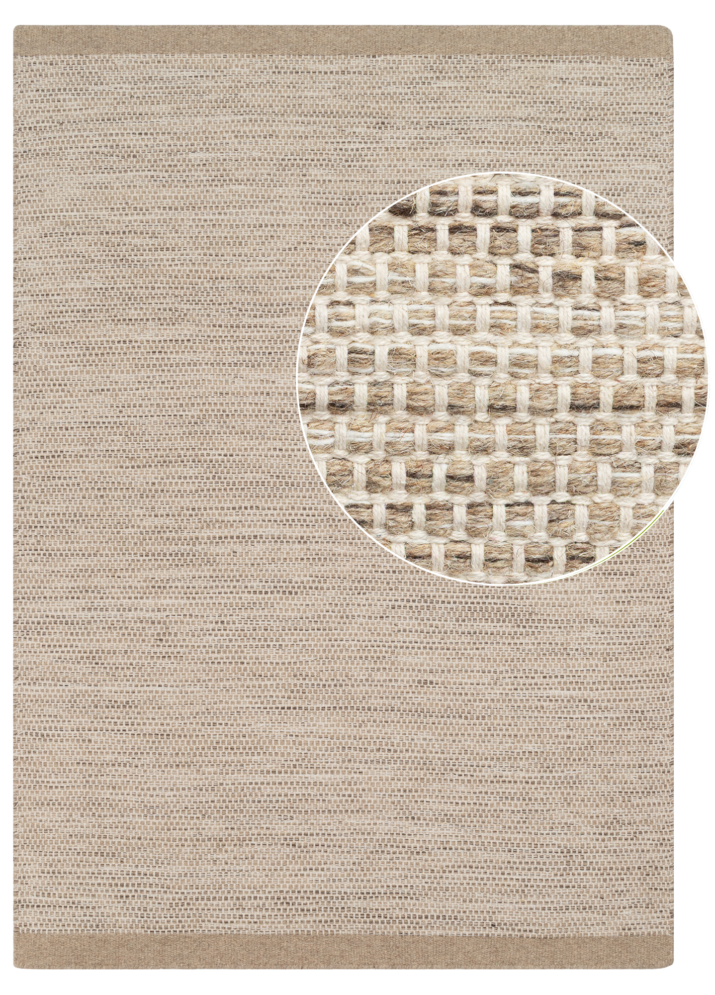 Wool Area Rug Loni Light Brown