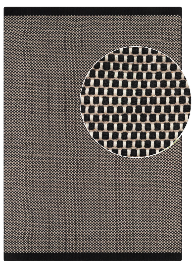 Wool Area Rug Loni Black