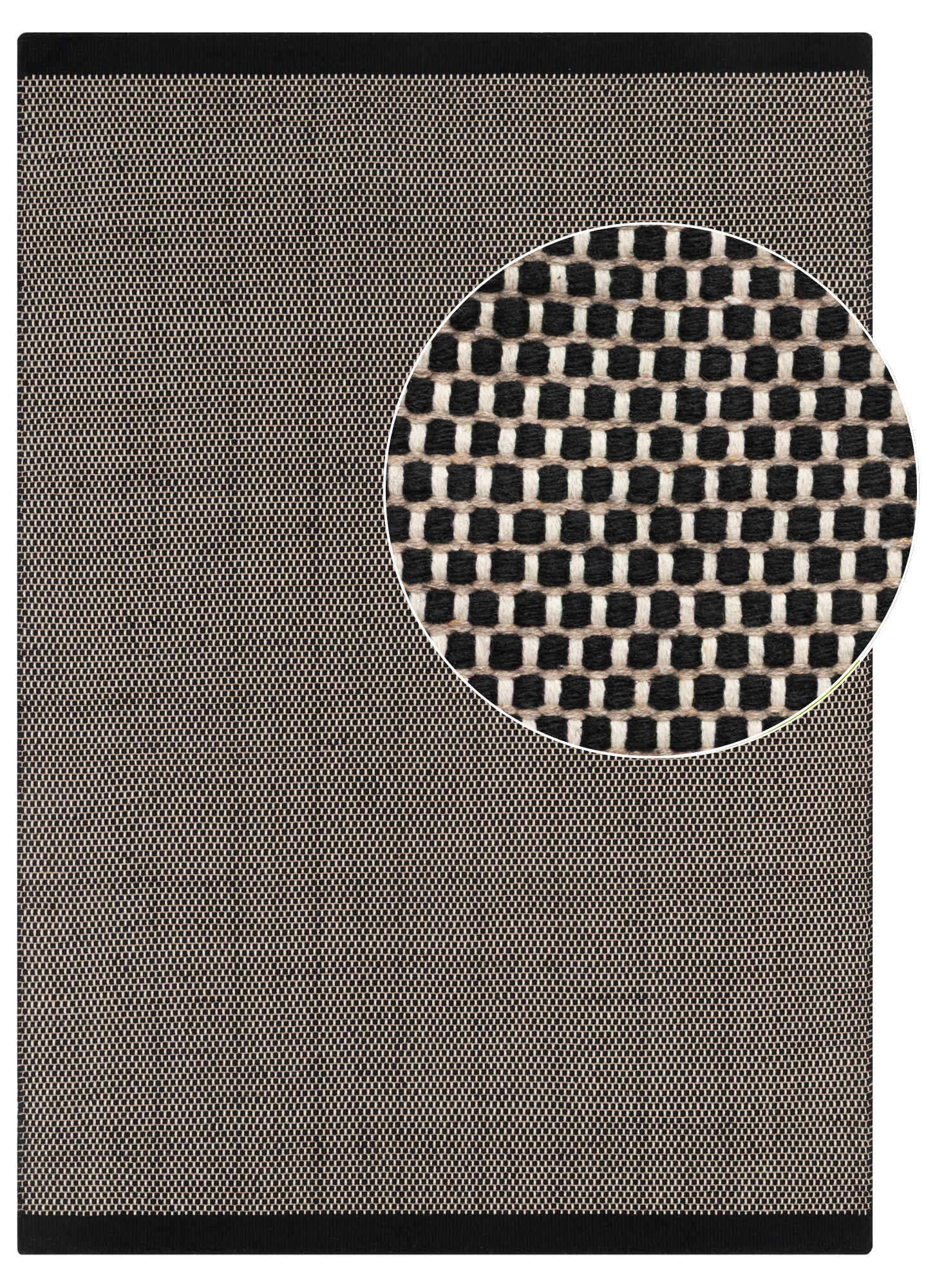 Wool Area Rug Loni Black