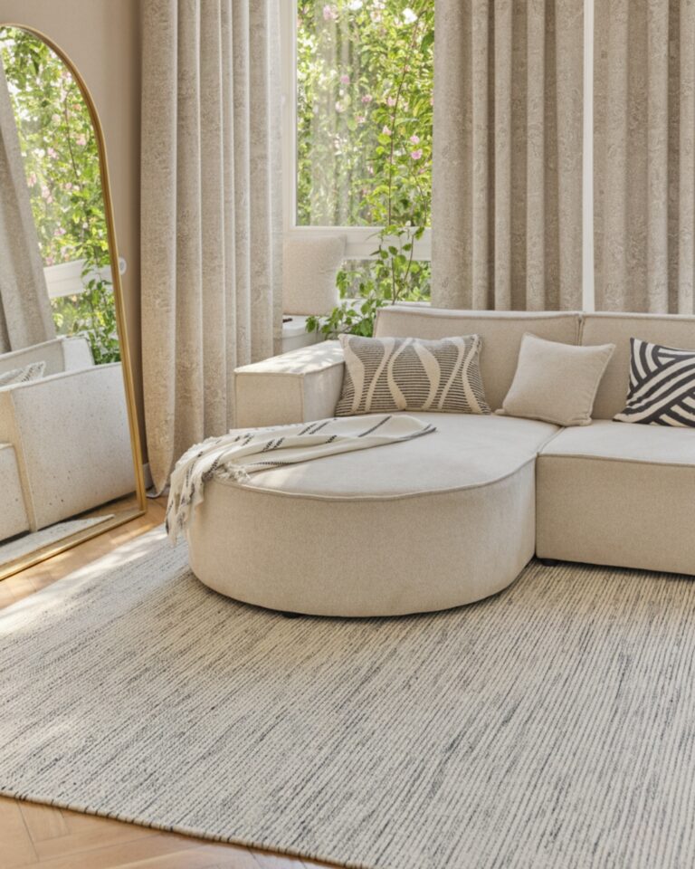 Wool Area Rug Loni Beige