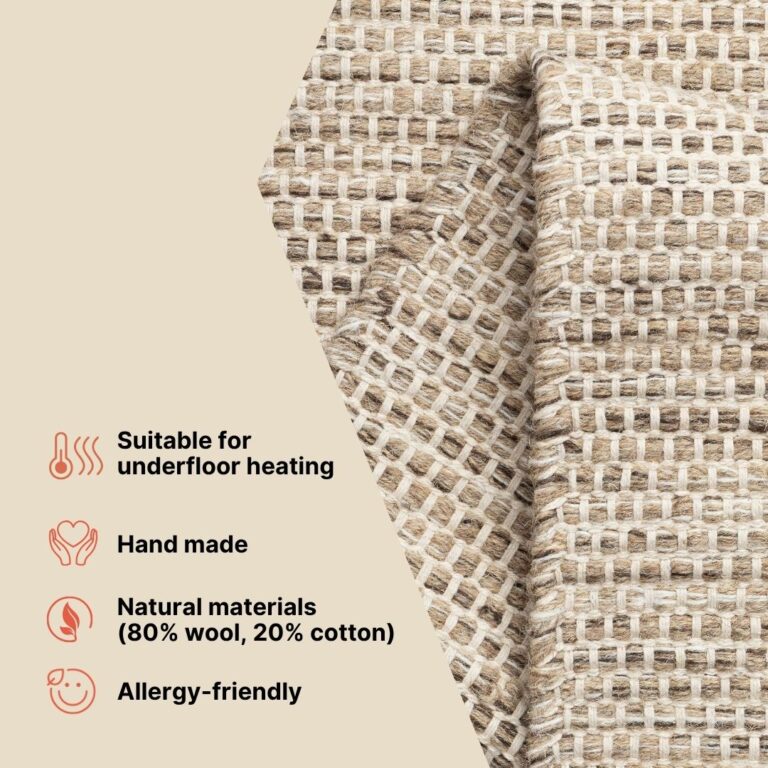 Wool Area Rug Loni Light Brown