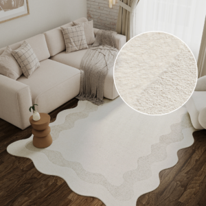 Area Rug Terra Cream Wave Irregular Shape