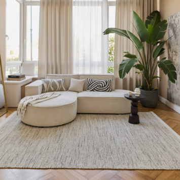 Wool Area Rug Loni Beige