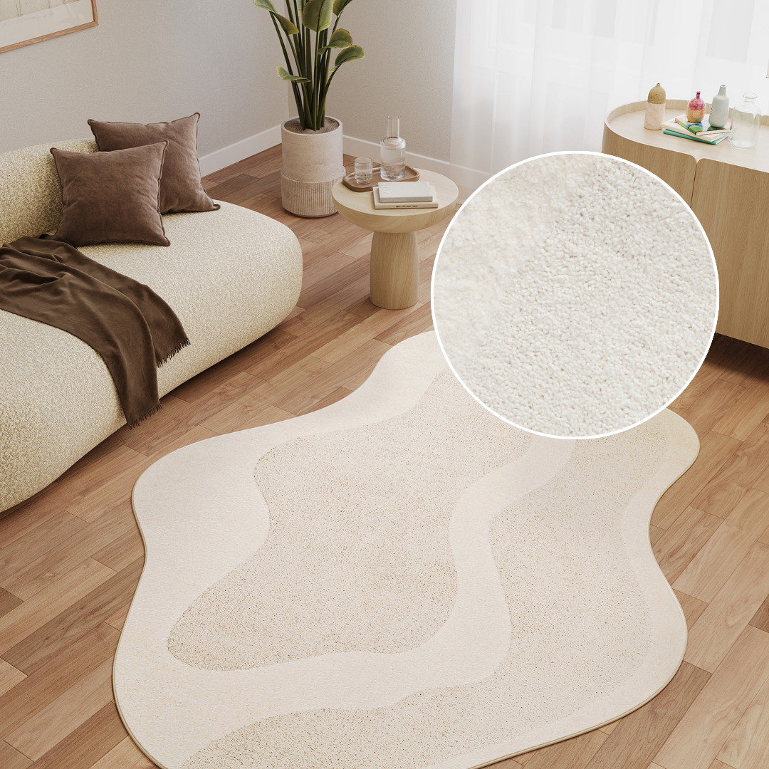 Area Rug Terra Irregular Shape Cream