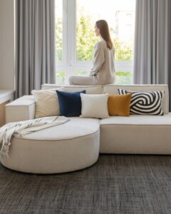 Wool Area Rug Loni Black