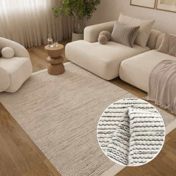 Wool Area Rug Loni Beige