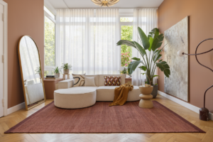 Wool Area Rug Loni Dark Brown