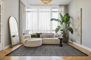 Wool Area Rug Loni Black