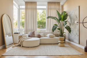 Wool Area Rug Loni Light Brown