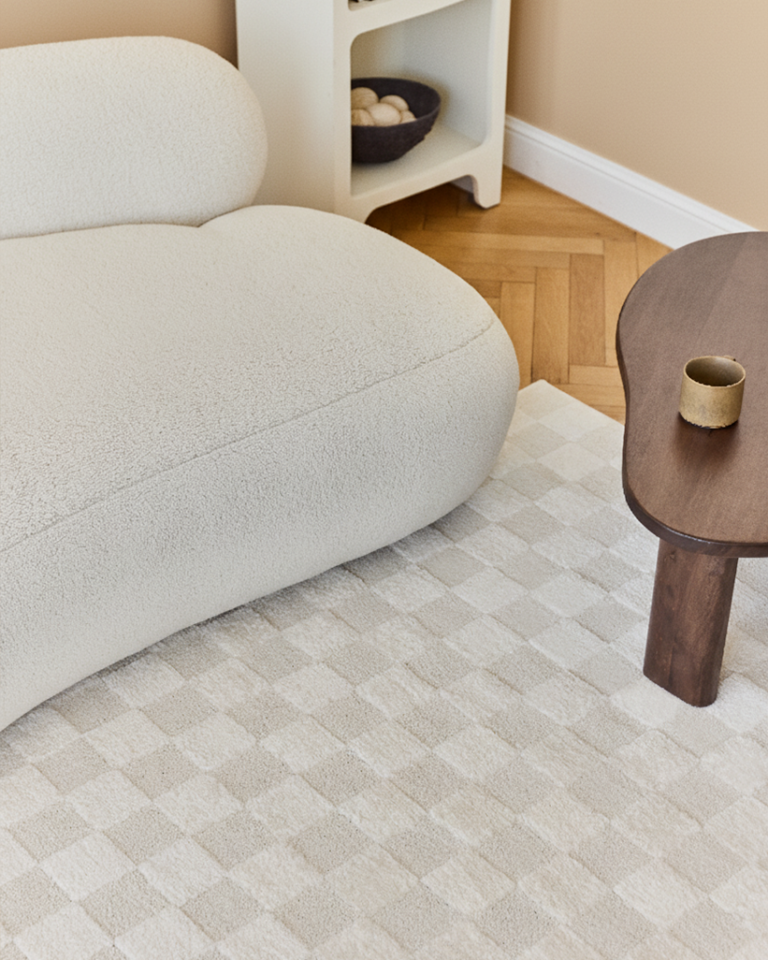 Area Rug Terra Cream Checkered