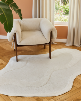 Area Rug Terra Irregular Shape Cream