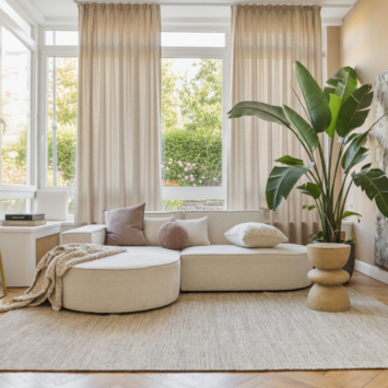 Wool Area Rug Loni Light Brown