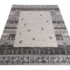 Area Rug Sari Grey Cream Ethnic Frame