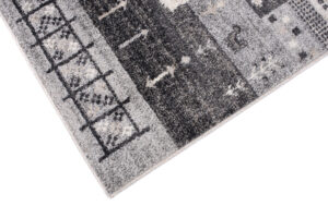 Area Rug Sari Grey Cream Ethnic Frame